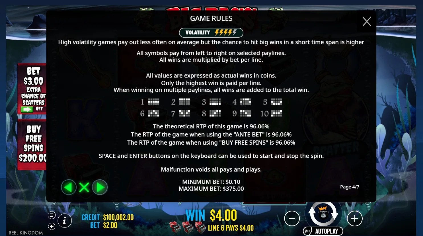 Big Bass Halloween volatility and settings